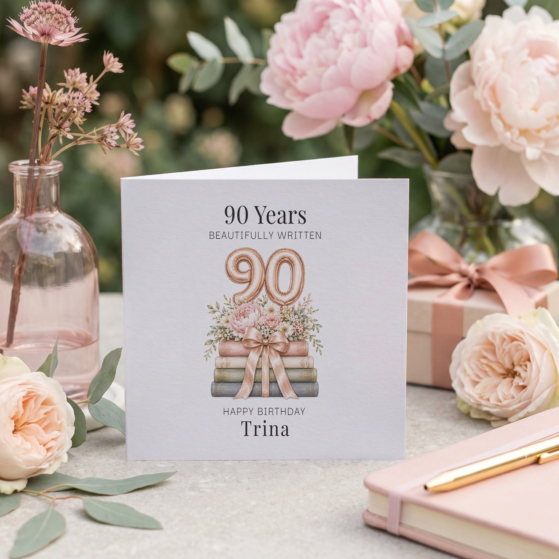 90th Birthday Card for Her | Personalized Book Lover Gift - Pretty Gifted