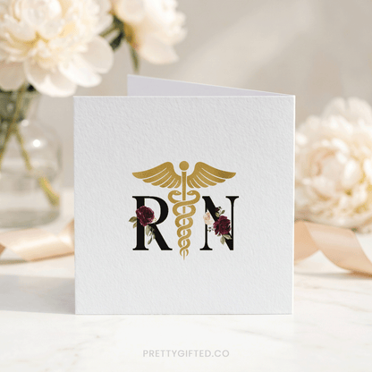 Nurse Graduation Card Daughter Personalized RN Congratulations Floral Keepsake