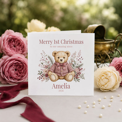 Christmas Keepsake Card for Niece From Auntie and Uncle