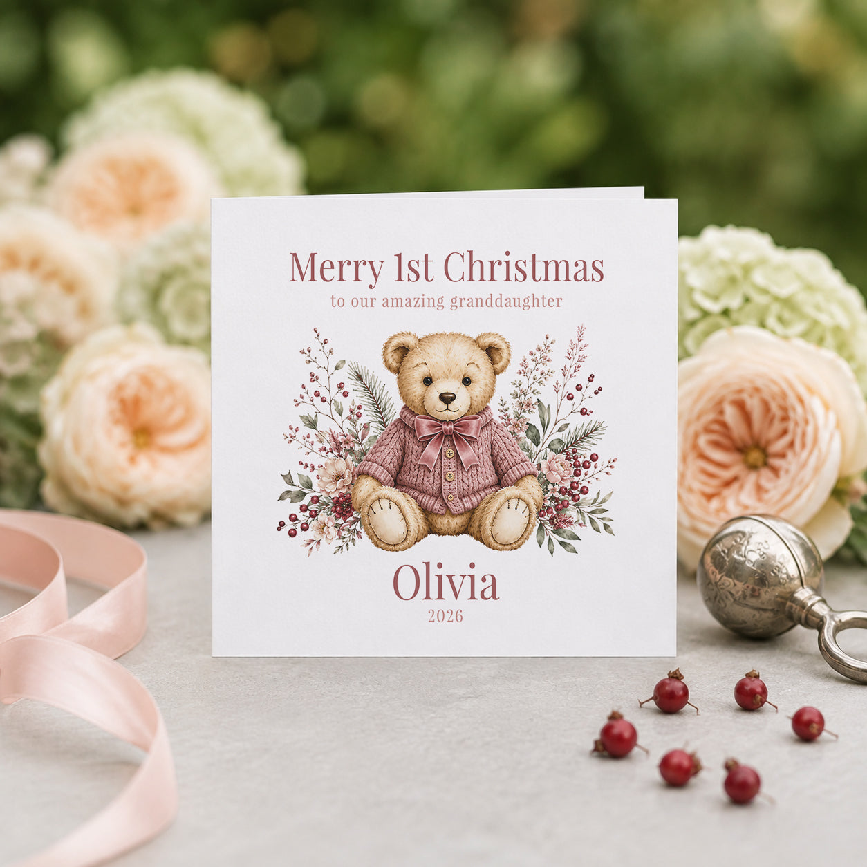 Granddaughter Christmas Card From Grandma and Grandpa