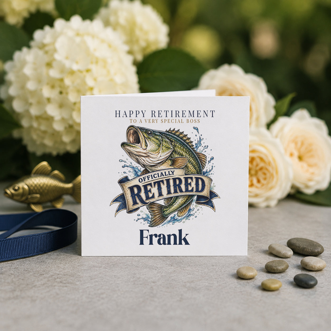 Personalized Fishing Retirement Card for Boss
