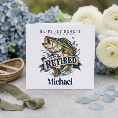 Personalized Fishing Retirement Card for Dad