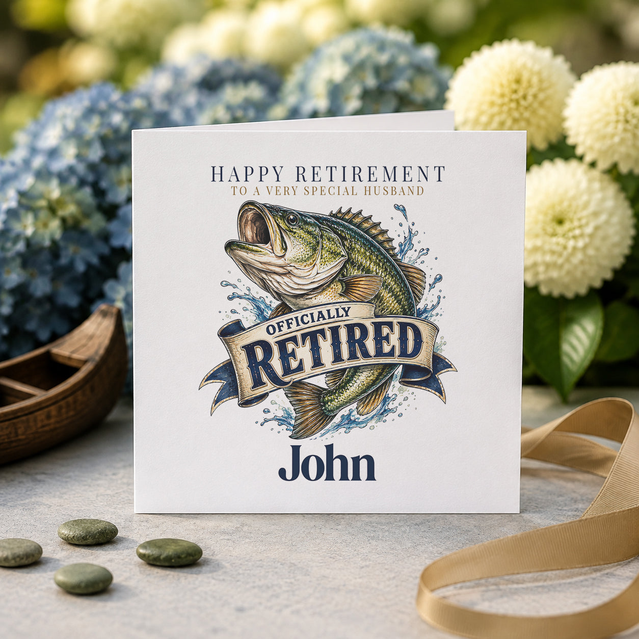 Personalized Fishing Retirement Card for Husband