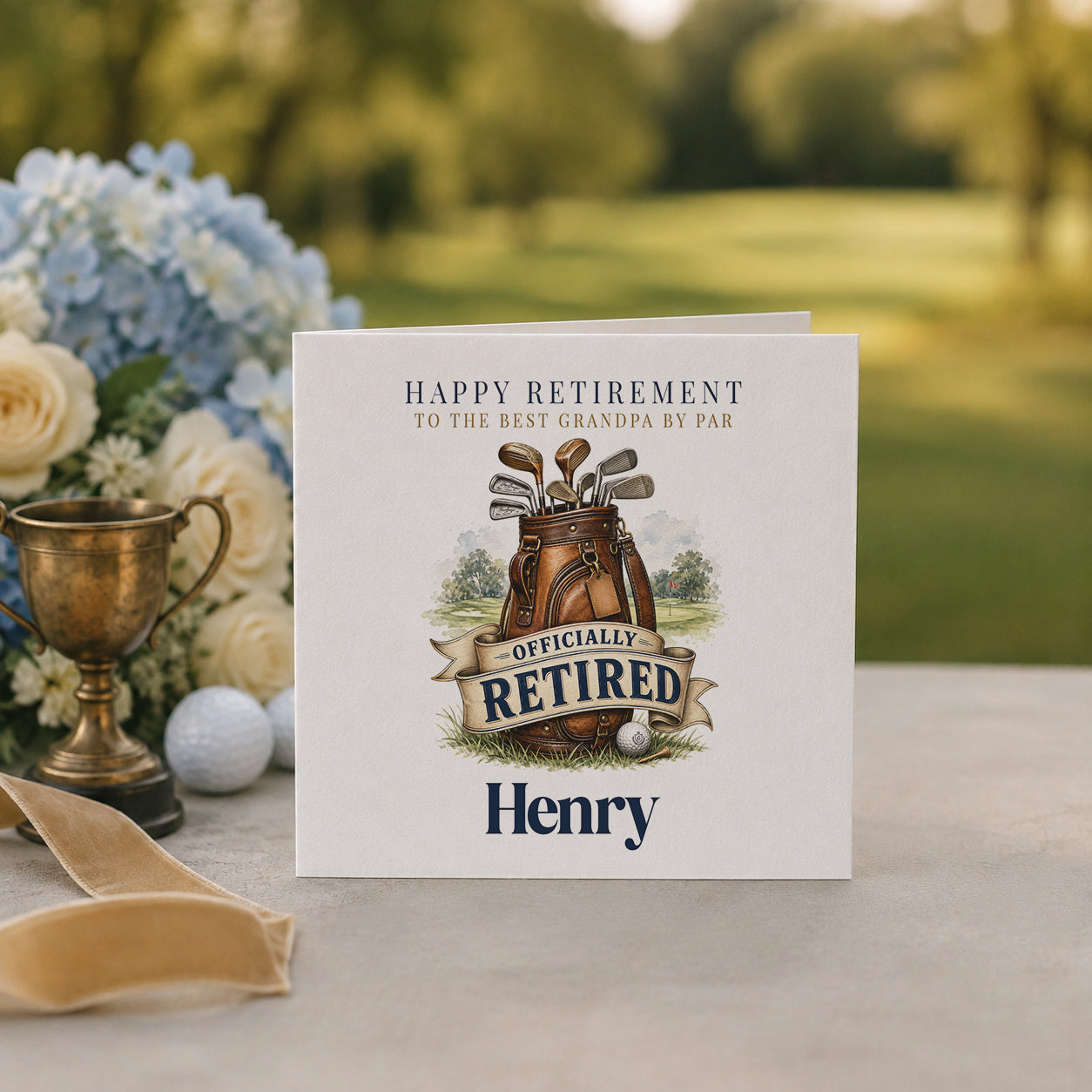Personalized Golf Retirement Card for Grandpa