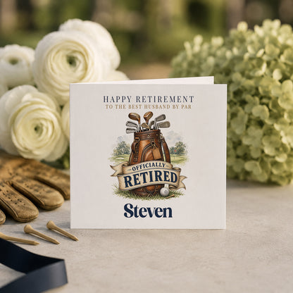 Personalized Golf Retirement Card for Husband