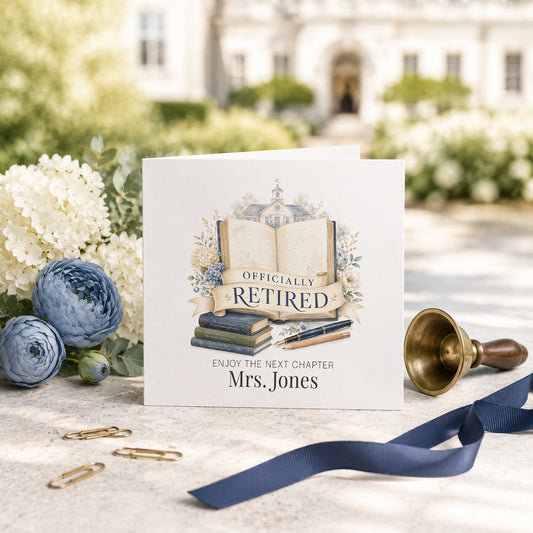 Personalized Teacher Retirement Next Chapter Card