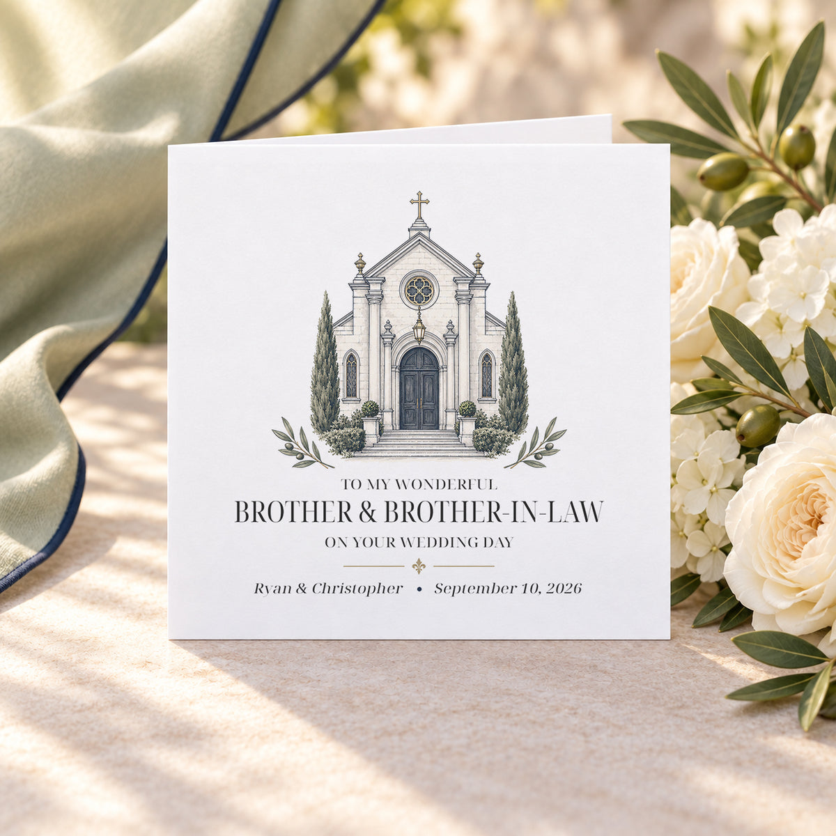 Brother and Brother-in-Law Personalized Wedding Card