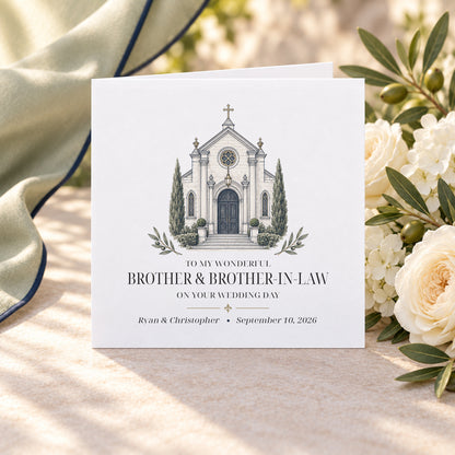 Brother and Brother-in-Law Personalized Wedding Card