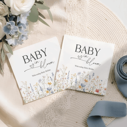 Baby in Bloom Napkins, Personalized Wildflower Shower - Pretty Gifted