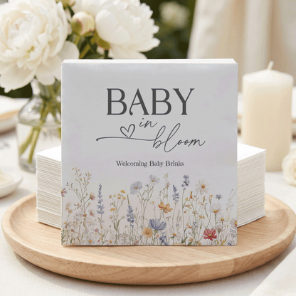 Baby in Bloom Napkins, Personalized Wildflower Shower - Pretty Gifted