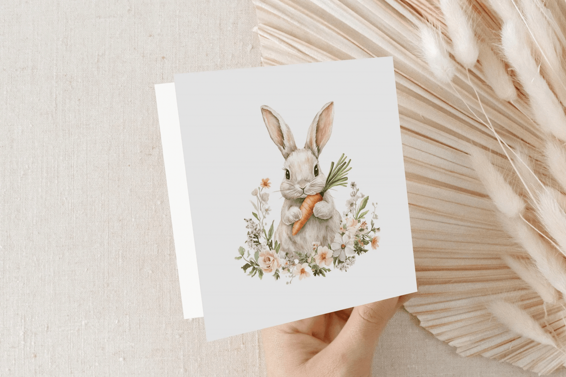 Baby's First Easter Card, Bunny Floral Personalized Gift - Pretty Gifted