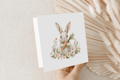Baby's First Easter Card, Bunny Floral Personalized Gift - Pretty Gifted