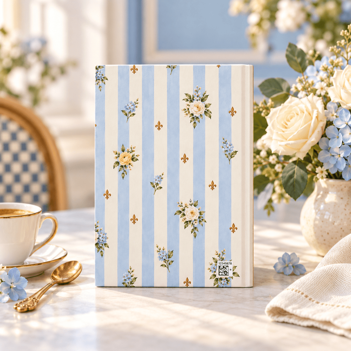 Café Bébé Baby Shower Guest Book, Blue Bistro Design - Pretty Gifted