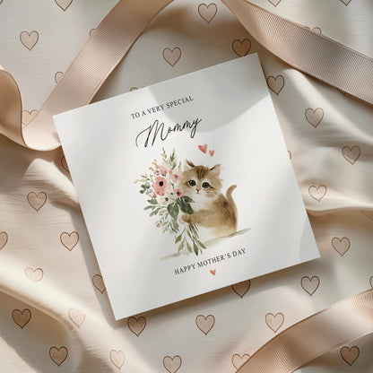 Cat Mom Mother's Day Card, Kitten Bouquet Personalized - Pretty Gifted