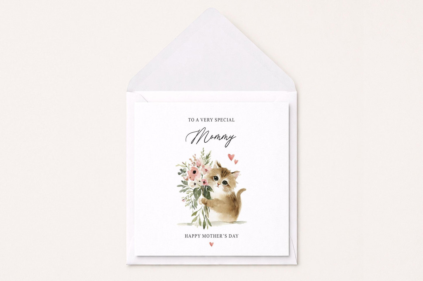 Cat Mom Mother's Day Card, Kitten Bouquet Personalized - Pretty Gifted
