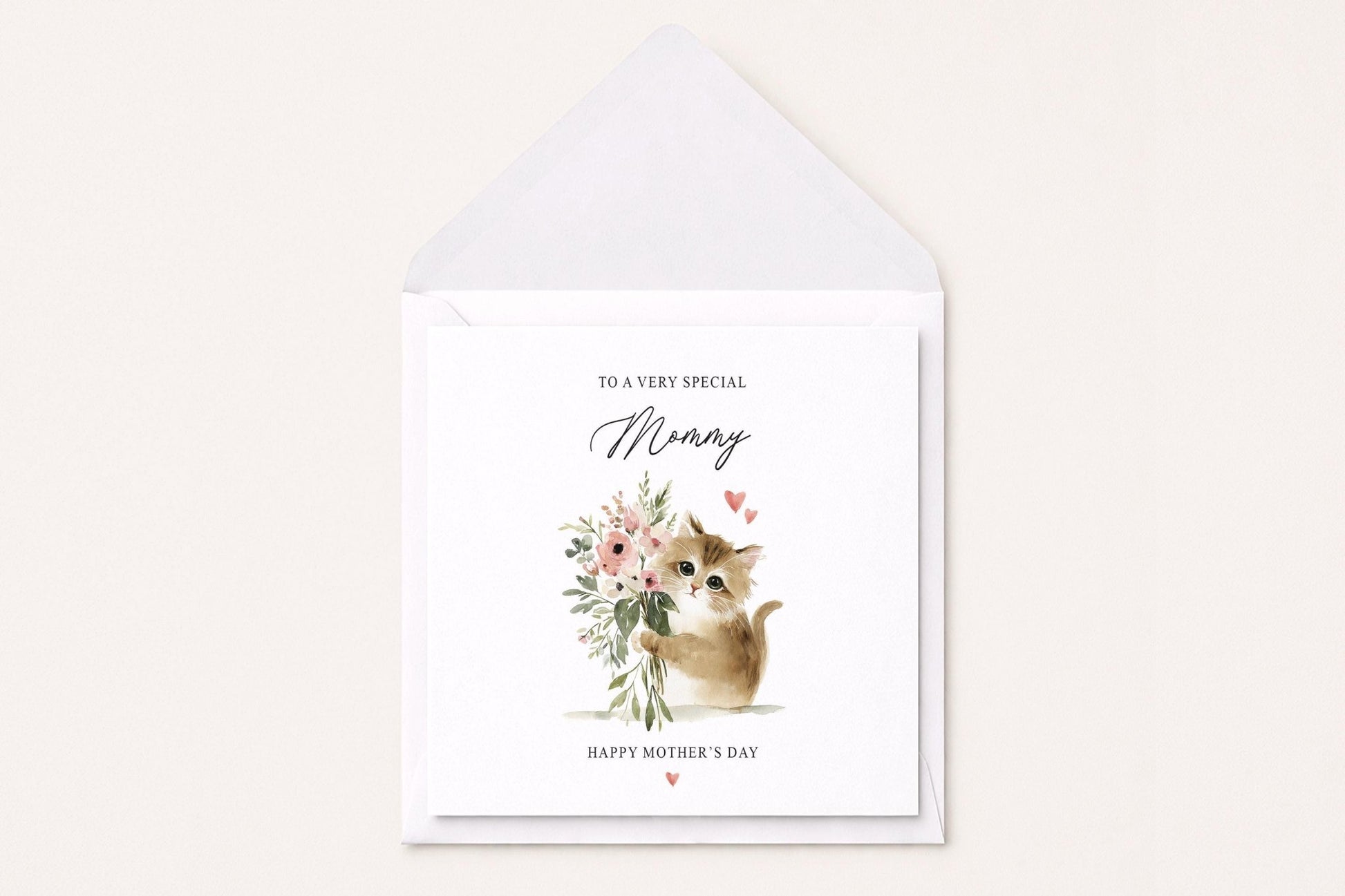 Cat Mom Mother's Day Card, Kitten Bouquet Personalized - Pretty Gifted