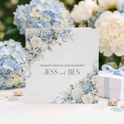 Coastal Engagement Card, Personalized She Said Yes Gift - Pretty Gifted