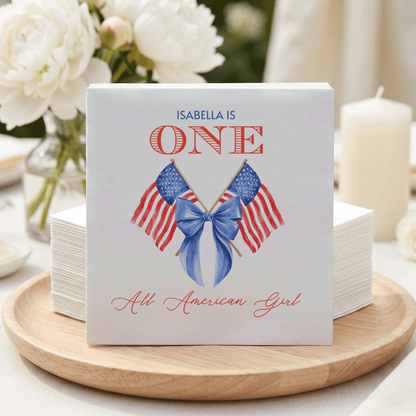 Coquette Fourth of July First Birthday Napkins Patriotic Girl - Pretty Gifted