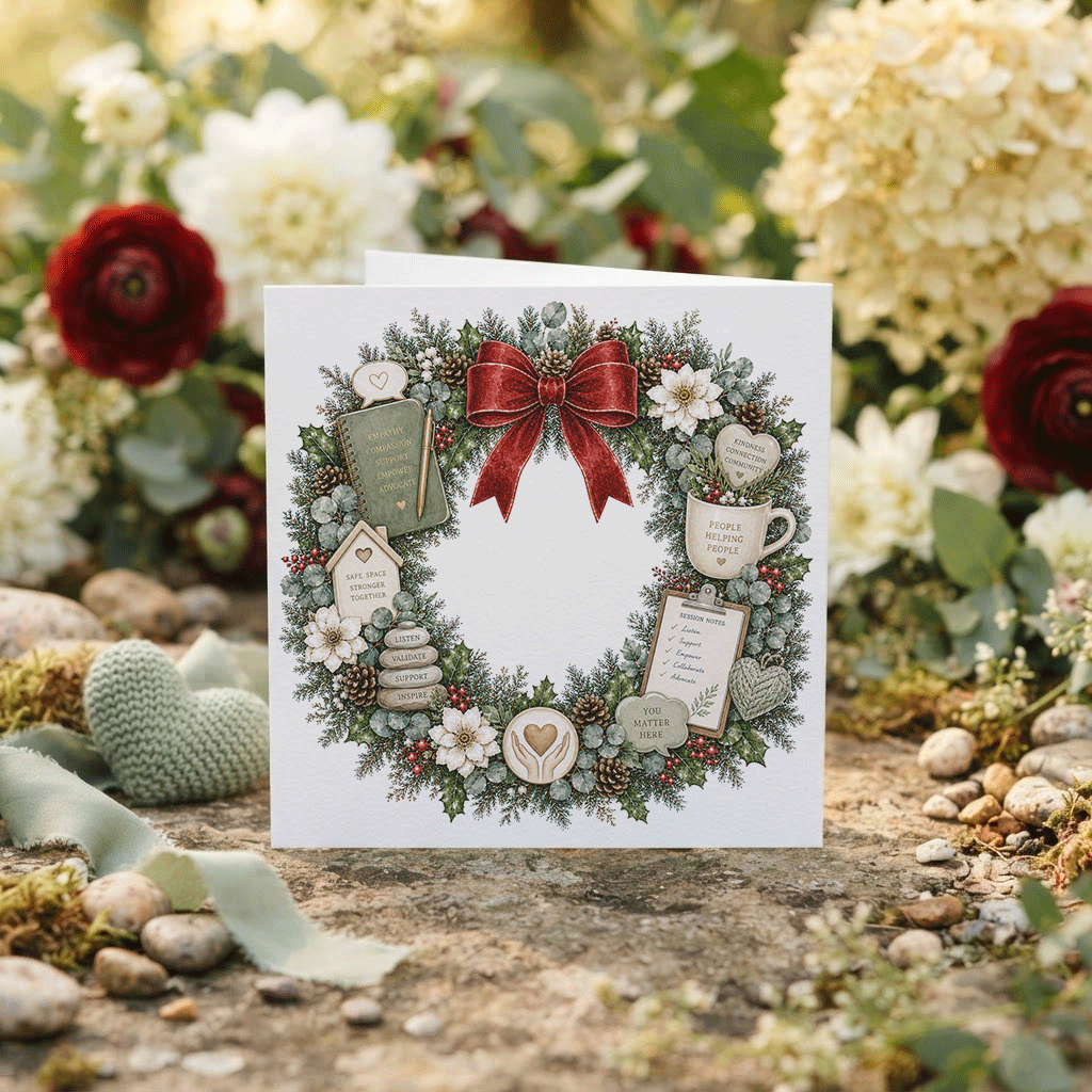 Counselor Christmas Card, Personalized Therapist Gift - Pretty Gifted