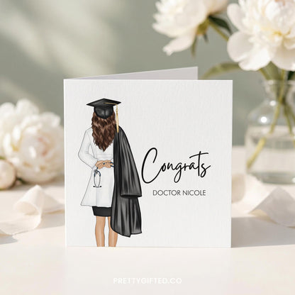 Doctor Graduation Card, Personalized Medical Grad Gift - Pretty Gifted