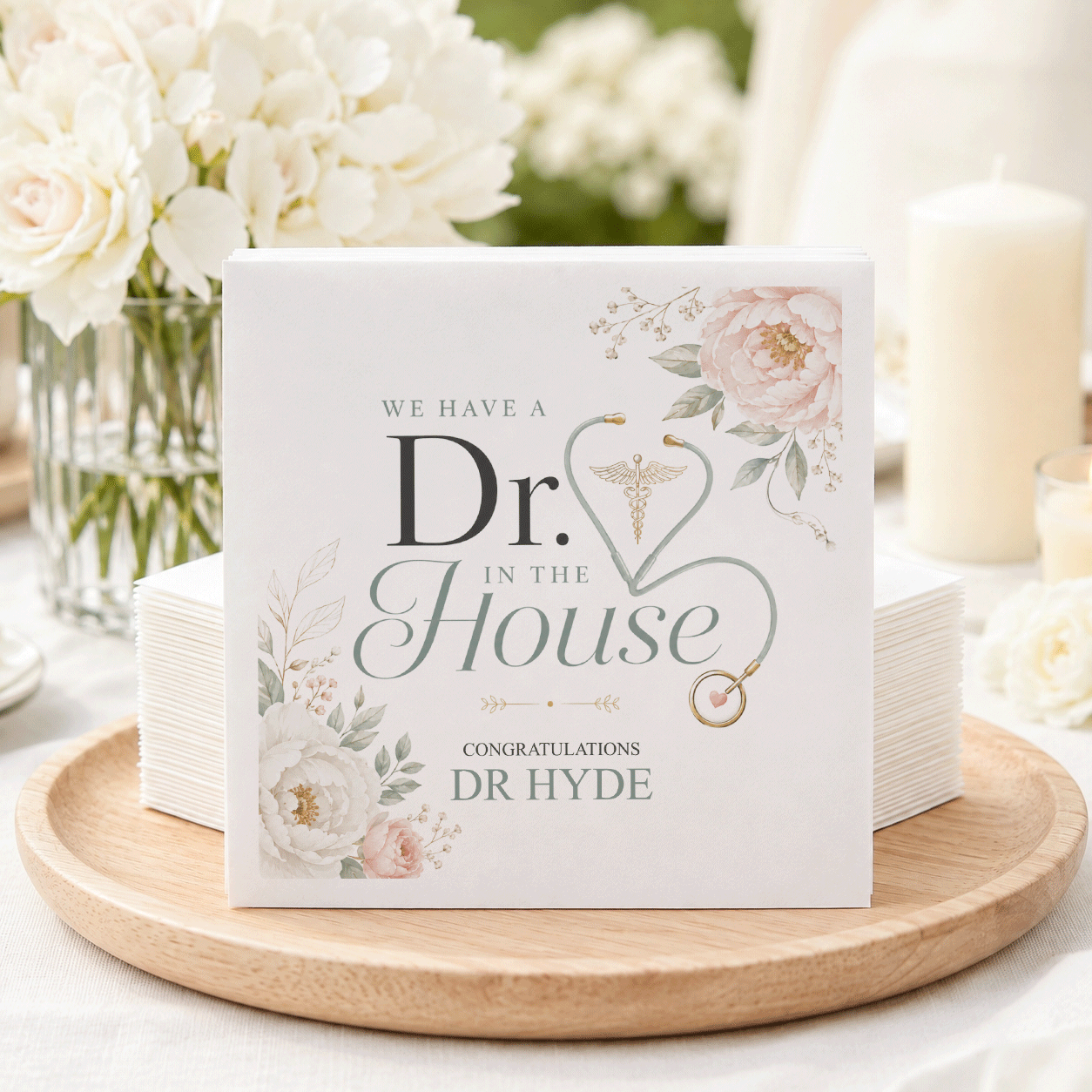 Doctor Graduation Napkins, Personalized Dr. in the House - Pretty Gifted