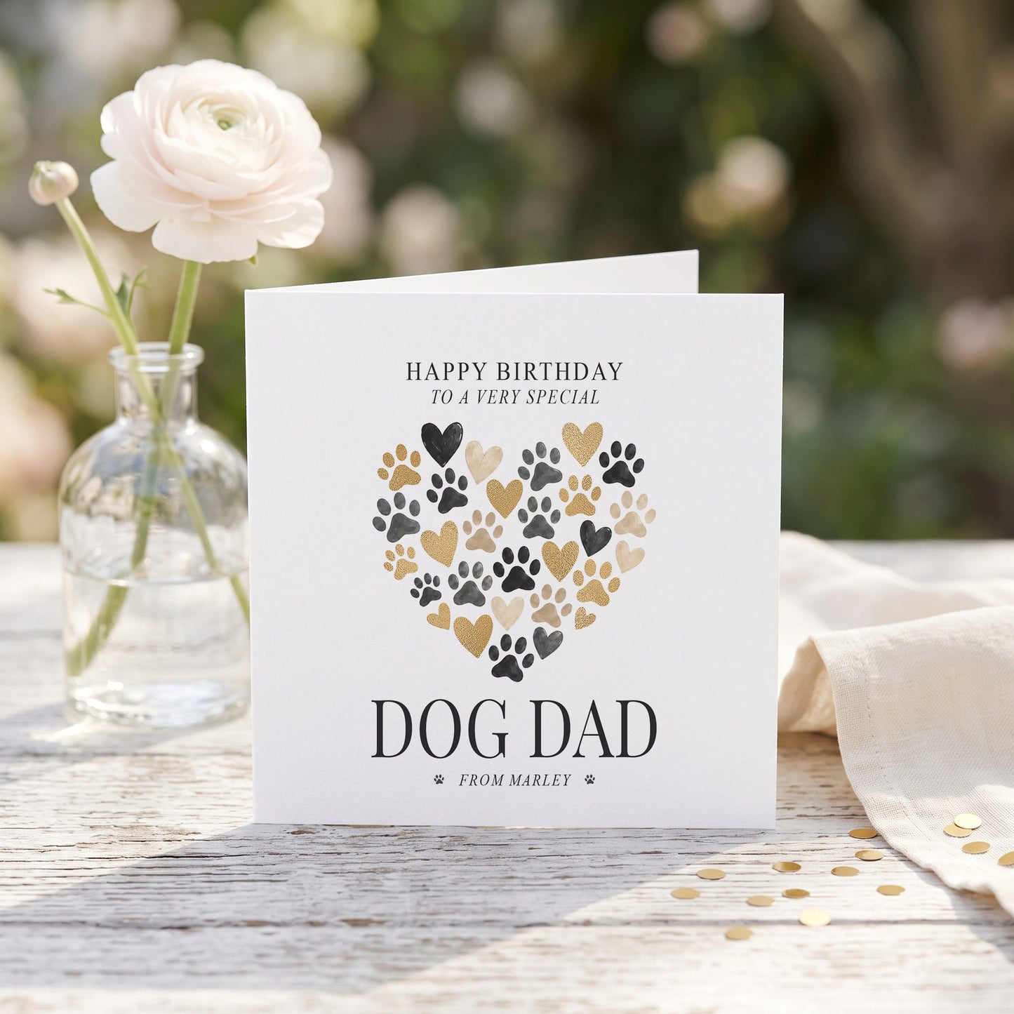 Dog Dad Birthday Card | Personalized From the Dog Custom Pet Name - Pretty Gifted