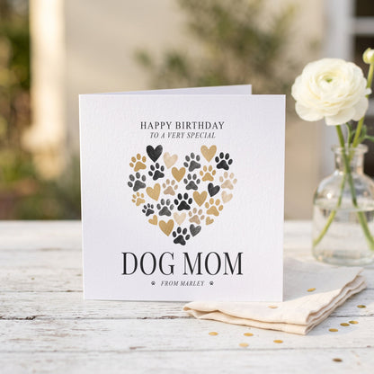 Dog Mom Birthday Card | Personalized From the Dog Custom Pet Name - Pretty Gifted