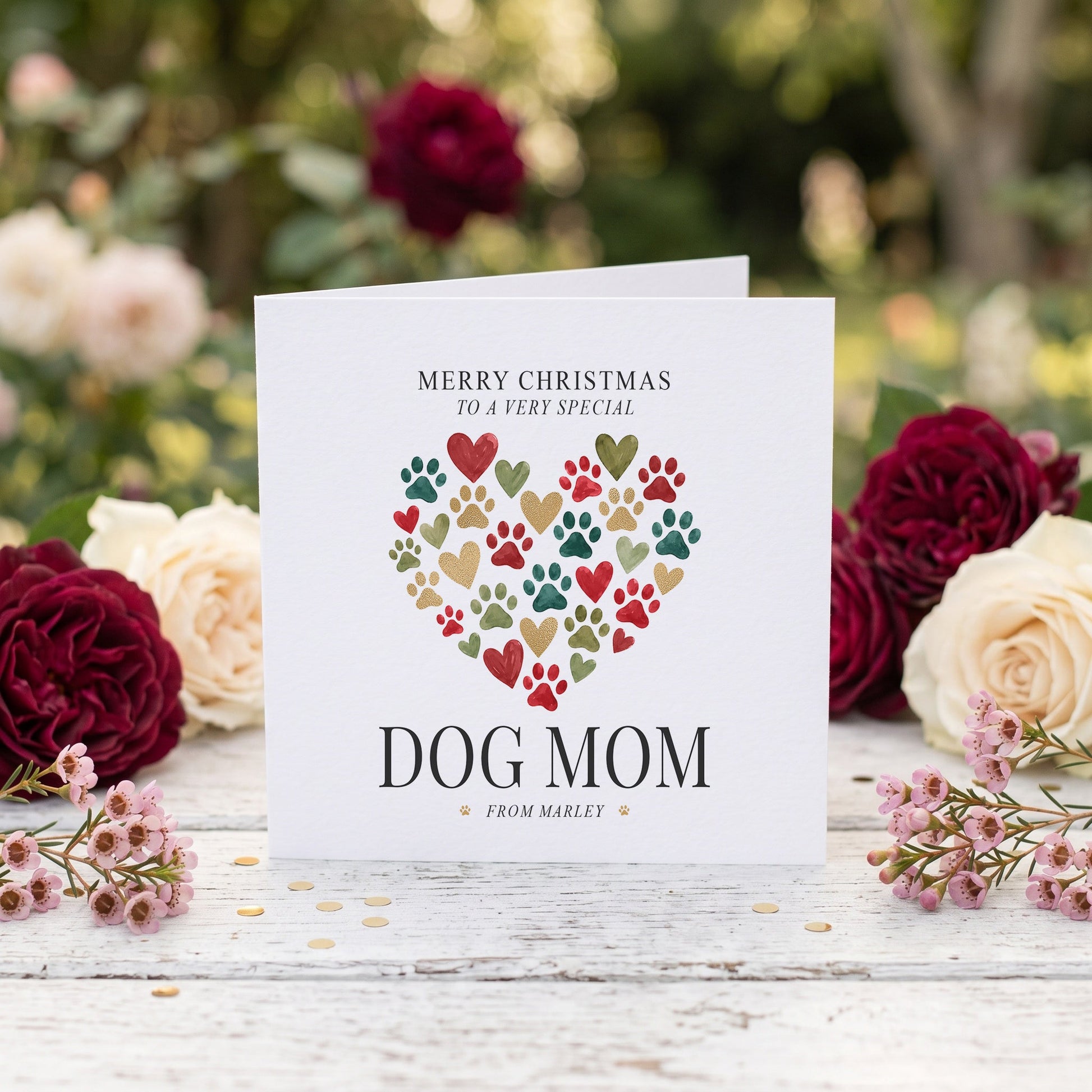 Dog Mom Christmas Card | Personalized From the Dog Custom Pet Name - Pretty Gifted