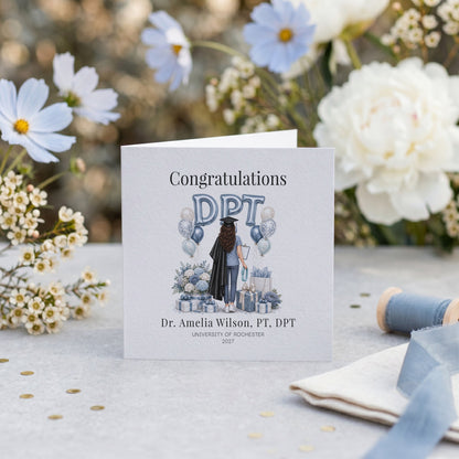 DPT Graduation Card, Personalized Physical Therapy Gift - Pretty Gifted