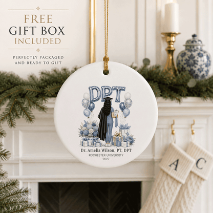 DPT Graduation Ornament, Personalized PT Keepsake - Pretty Gifted