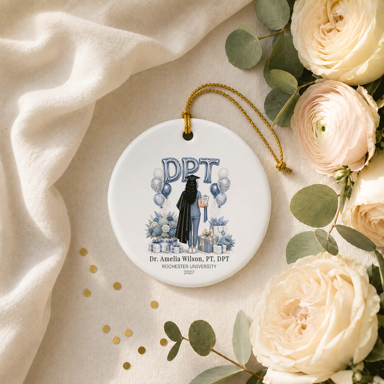 DPT Graduation Ornament, Personalized PT Keepsake - Pretty Gifted