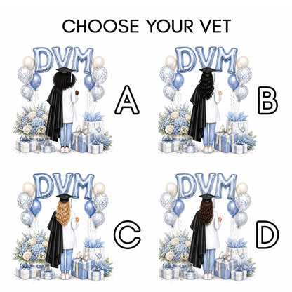 DVM Graduation Card, Personalized Veterinarian Gift - Pretty Gifted