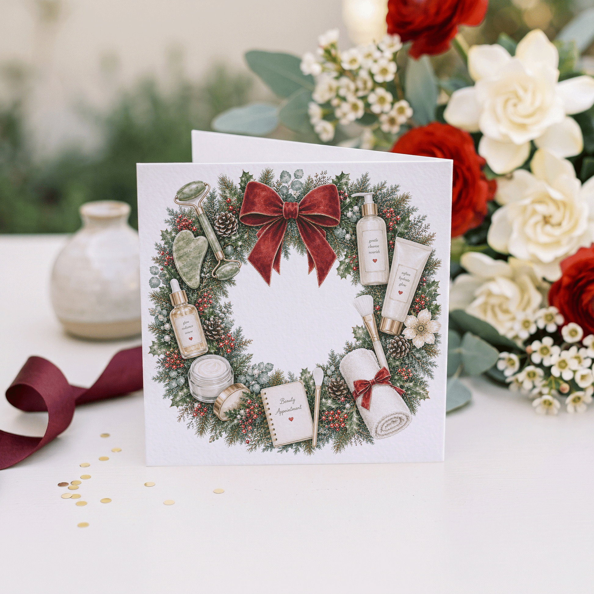 Esthetician Christmas Card, Personalized Skincare Gift - Pretty Gifted