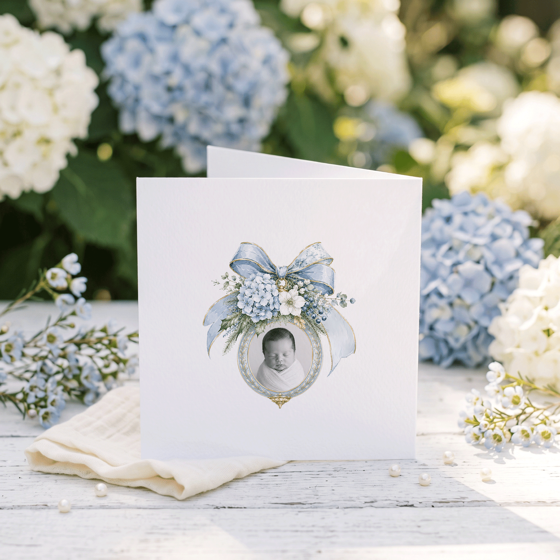 First Christmas as a Grandpa Card | Baby Boy Personalized Photo Keepsake - Pretty Gifted
