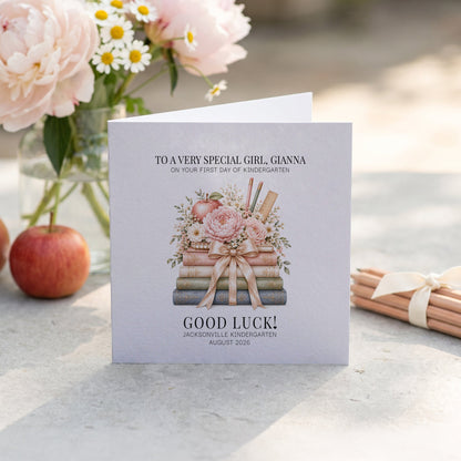 First Day of Kindergarten Card | Floral Keepsake Gift - Pretty Gifted