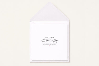 First Mother's Day Card, Minimalist Elegant New Mom Gift - Pretty Gifted