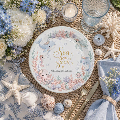 Gender Neutral Under the Sea Baby Shower Plates - Pretty Gifted