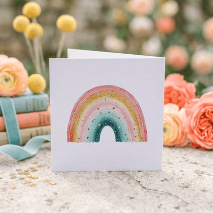 Granddaughter 1st Birthday Card, Rainbow Keepsake - Pretty Gifted