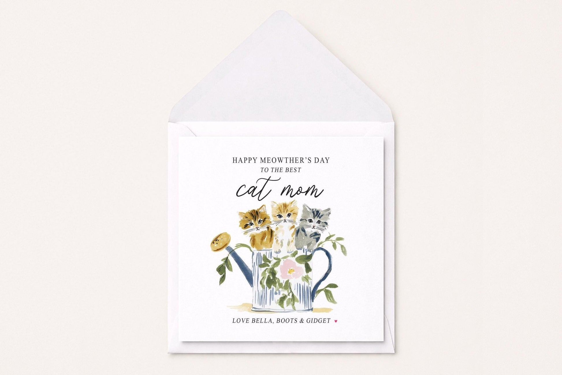 Happy Meowther's Day Card, Personalized Cat Mom Gift - Pretty Gifted
