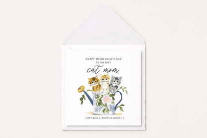 Happy Meowther's Day Card, Personalized Cat Mom Gift - Pretty Gifted