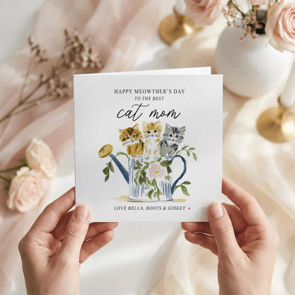 Happy Meowther's Day Card, Personalized Cat Mom Gift - Pretty Gifted