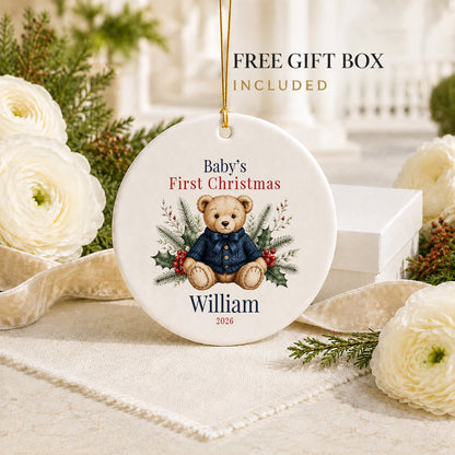 Heirloom Teddy Bear Baby’s First Christmas Ornament - Pretty Gifted