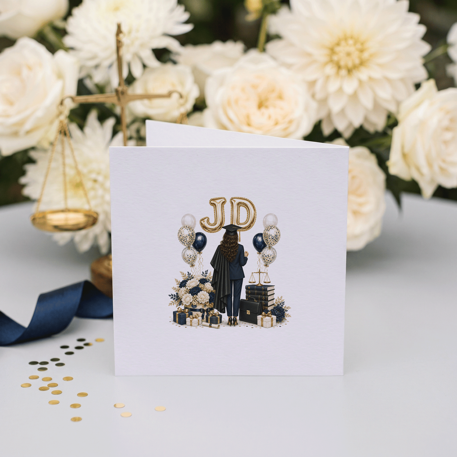 JD Graduation Card, Personalized Law School Grad Gift - Pretty Gifted