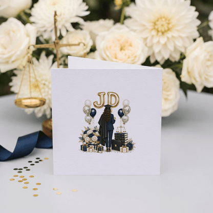 JD Graduation Card, Personalized Law School Grad Gift - Pretty Gifted