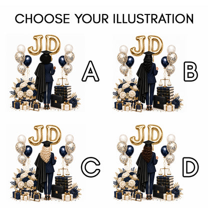 JD Graduation Ornament, Personalized Lawyer Keepsake