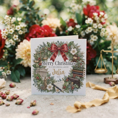 Lawyer Christmas Card, Personalized JD Attorney Gift - Pretty Gifted