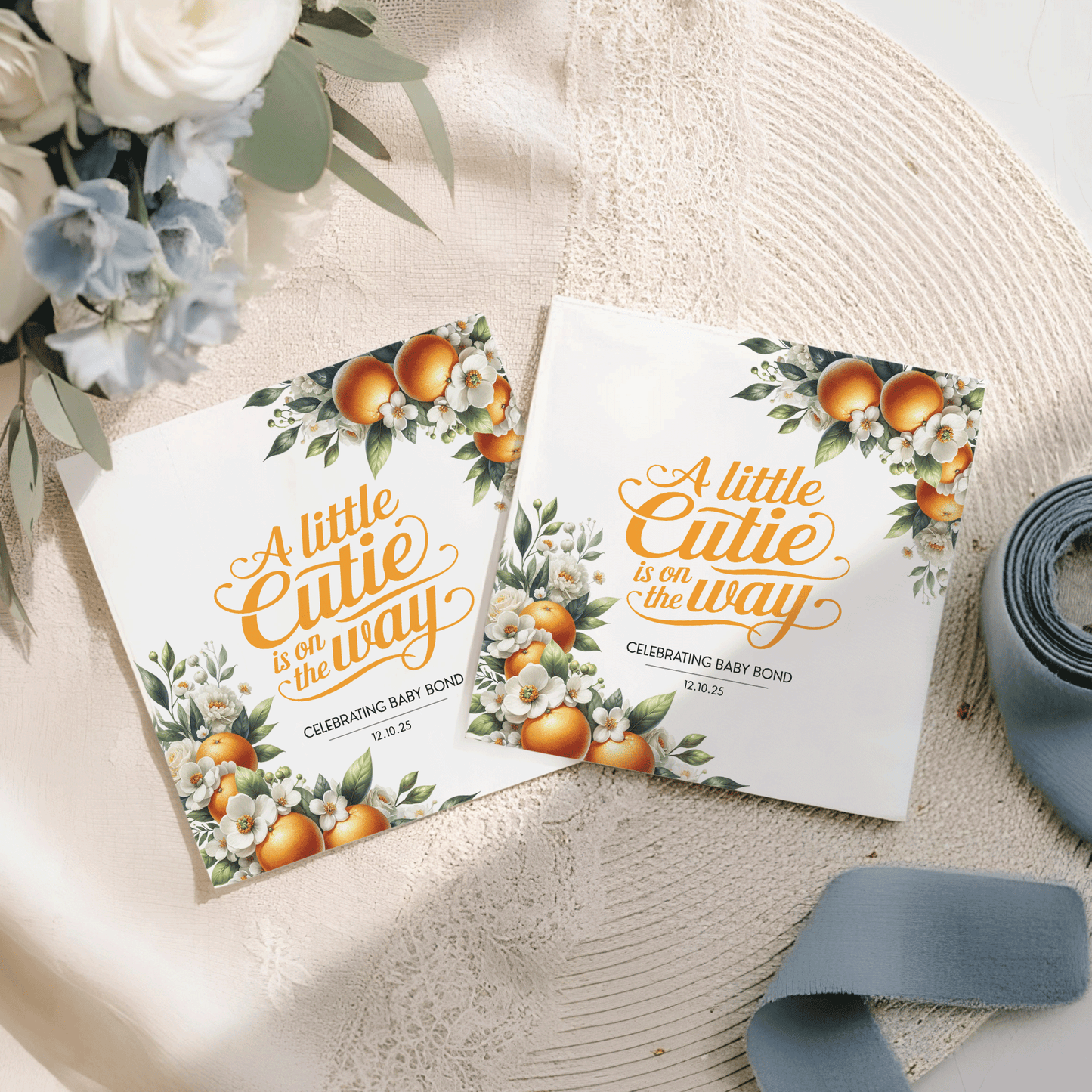 Little Cutie Baby Shower Napkins, Personalized Citrus - Pretty Gifted
