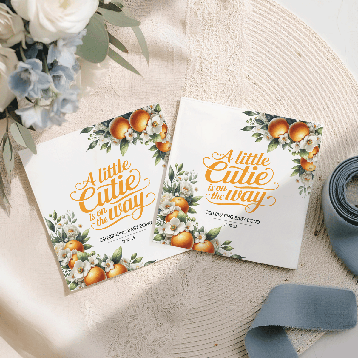 Little Cutie Baby Shower Napkins, Personalized Citrus - Pretty Gifted