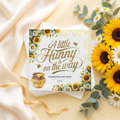 Little Hunny Baby Shower Napkins, Personalized Bee - Pretty Gifted