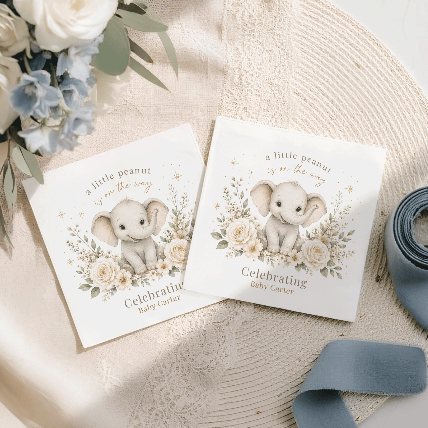 Little Peanut Personalized Baby Shower Napkins - Pretty Gifted